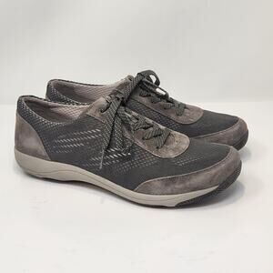 Dansko Women Hayes Gray Suede Mesh Casual Shoe Sneakers Size 41 US 10.5 Comfort